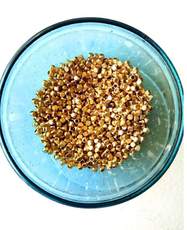 3mm Brass Quadratic Beads – 10g - Image 3
