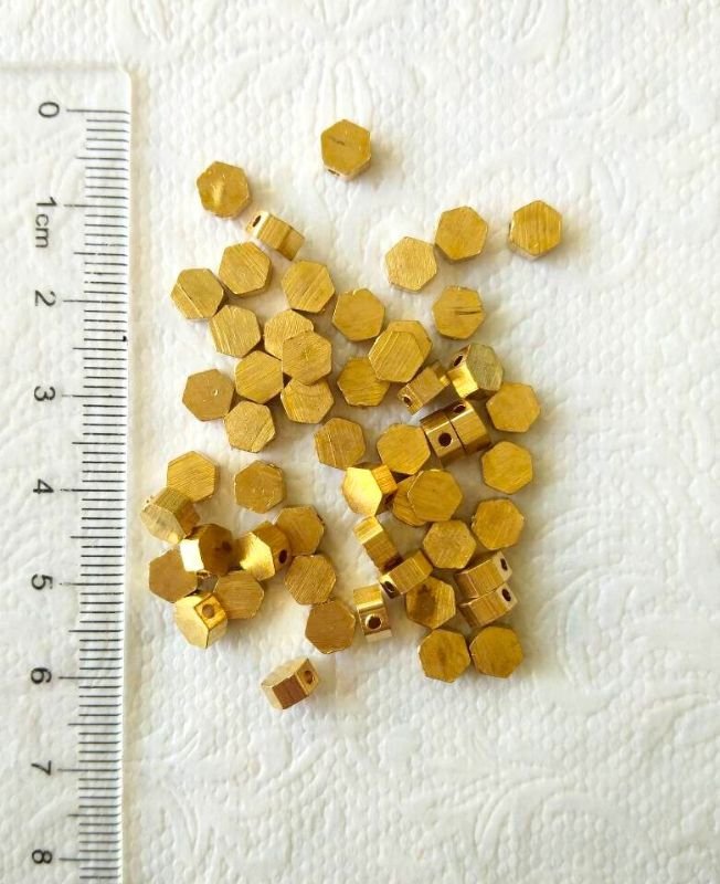 3mm Brass Geometric Hexagon Beads – 10g - Image 3
