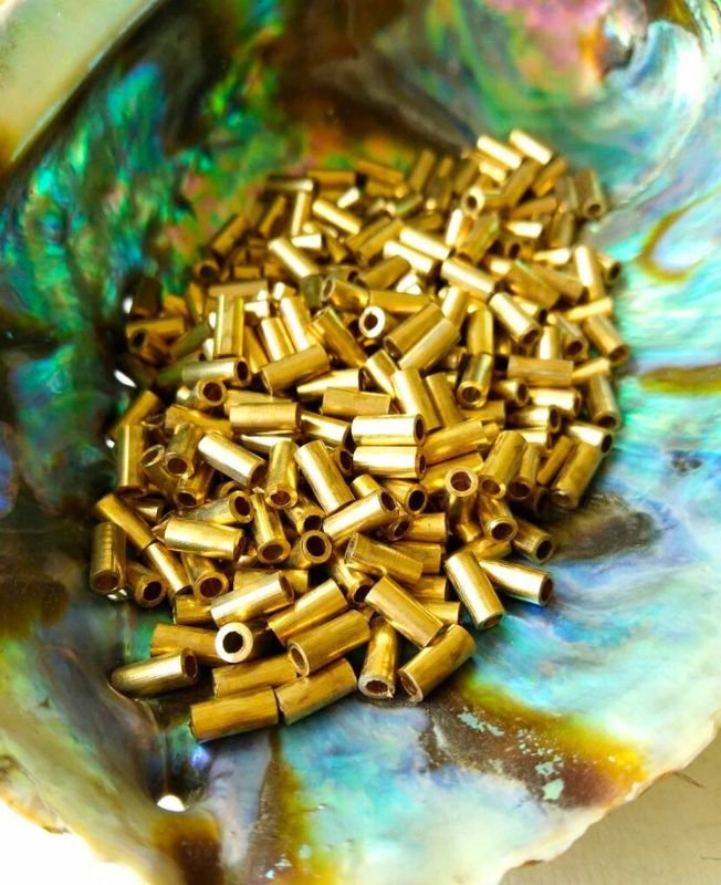 7mm Brass Unique Pipe Geometric Beads – 10g - Image 4