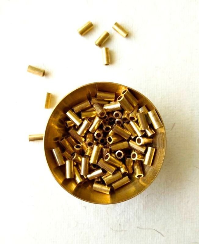 7mm Brass Unique Pipe Geometric Beads – 10g - Image 2