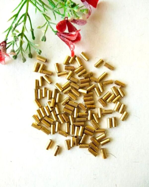 7mm Brass Unique Pipe Geometric Beads – 10g