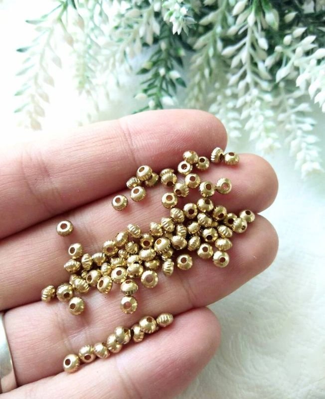 2mm Unique Brass Donut Beads – 10g - Image 2