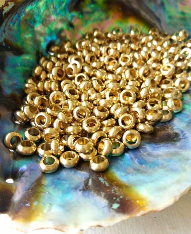 3mm Unique Brass Donut Beads – 10g - Image 2
