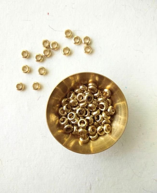 3mm Unique Brass Donut Beads – 10g