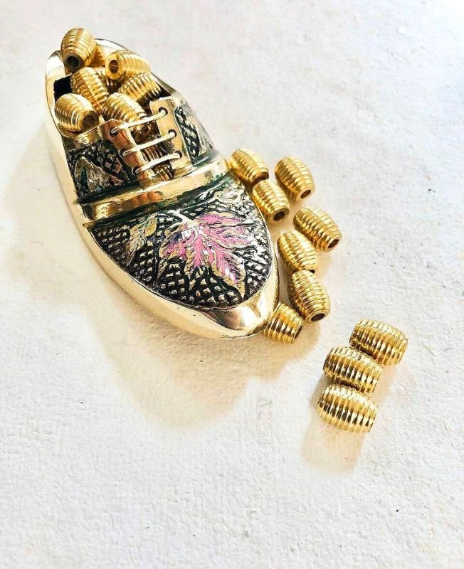 9mm Brass Pipe Geometric Beads – 10g