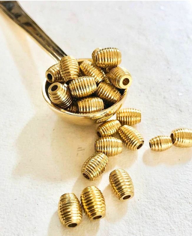 9mm Brass Pipe Geometric Beads – 10g - Image 2
