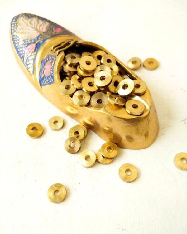 1x7mm Brass Big Tyre Geometric Beads – 10g
