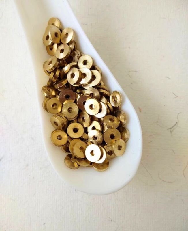 1x7mm Brass Big Tyre Geometric Beads – 10g - Image 4