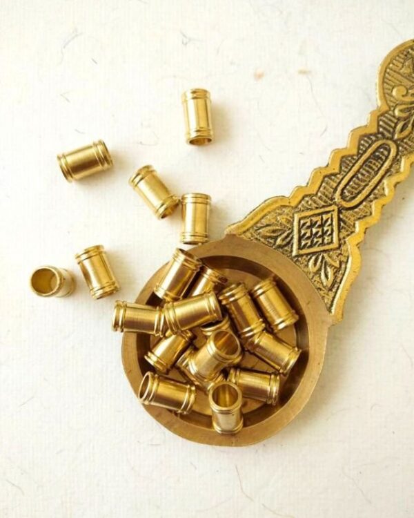 12mm Unique Brass Big Pipe Geometric Beads – 10g
