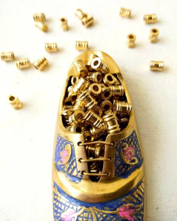 7mm Brass Big Pipe Geometric Beads – 10g