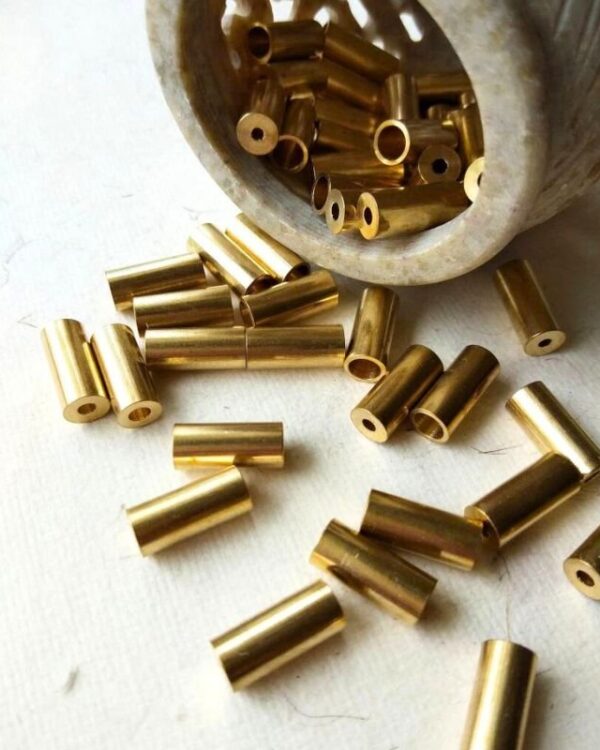 14mm Brass Big Pipe Geometric Beads – 10g