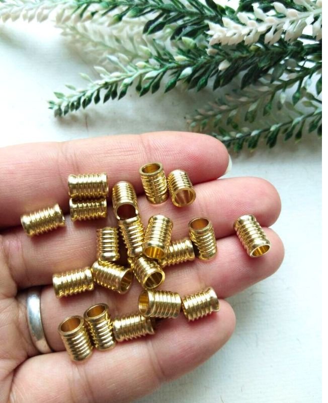 10mm Brass Pipe Geometric Beads – 10g - Image 3
