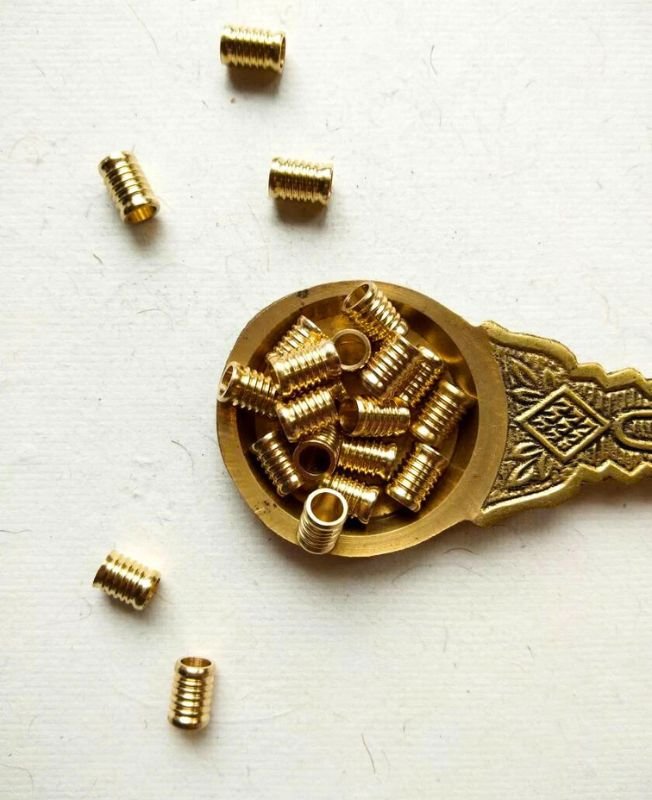 10mm Brass Pipe Geometric Beads – 10g