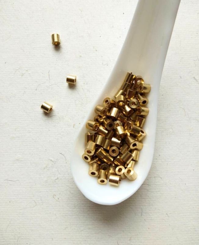 4mm Brass Pipe Geometric Beads – 10g - Image 4