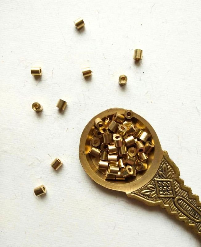 4mm Brass Pipe Geometric Beads – 10g - Image 2