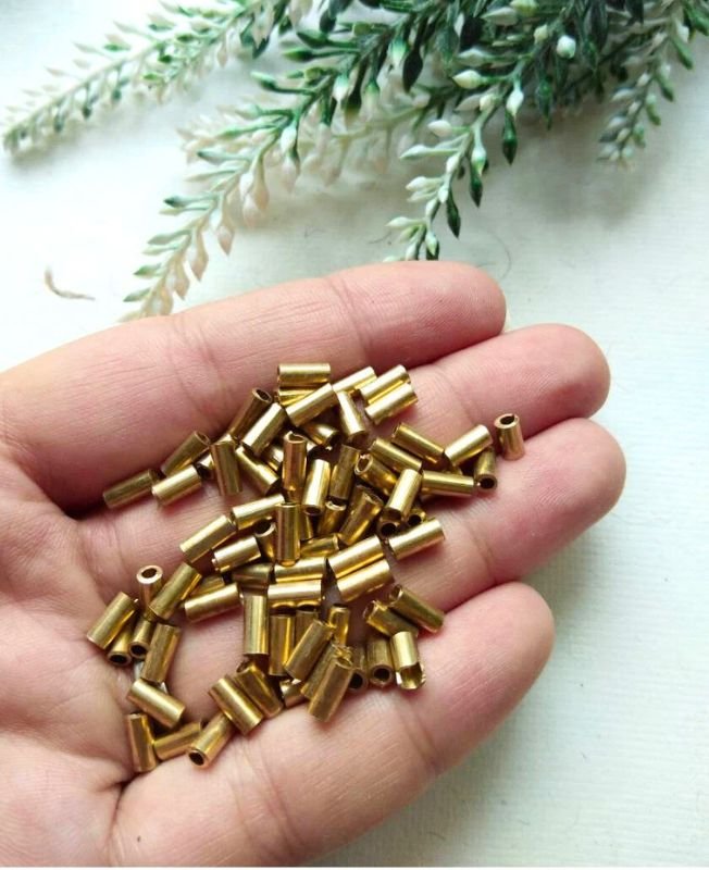7mm Brass Big Pipe Geometric Beads – 10g - Image 4
