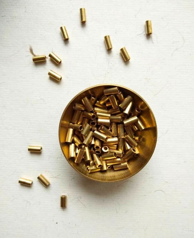 7mm Brass Big Pipe Geometric Beads – 10g
