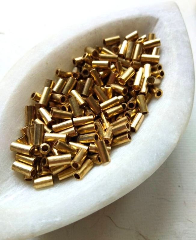 7mm Brass Big Pipe Geometric Beads – 10g - Image 3