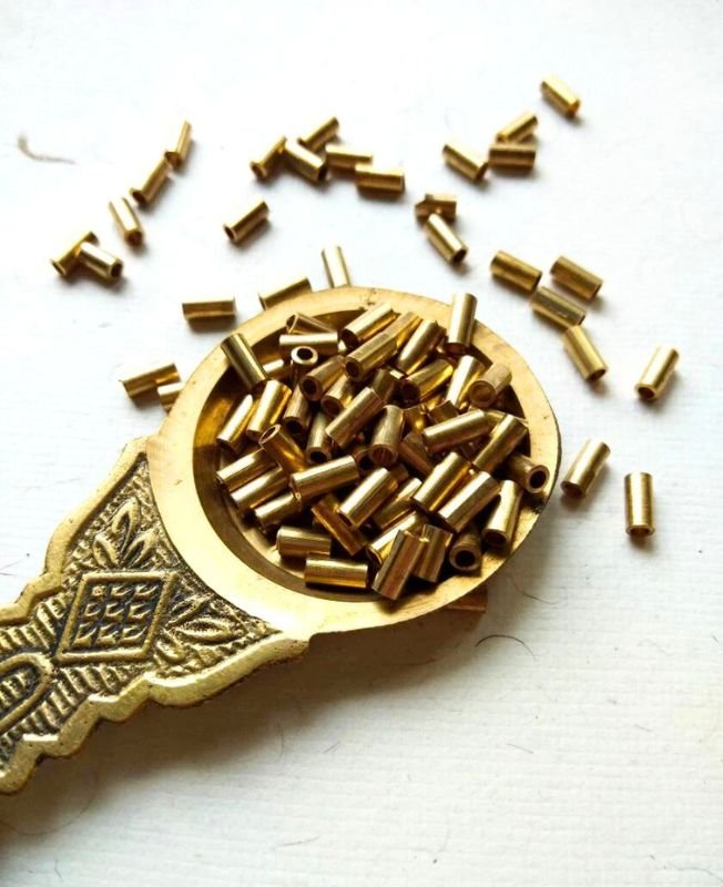 7mm Brass Big Pipe Geometric Beads – 10g - Image 2