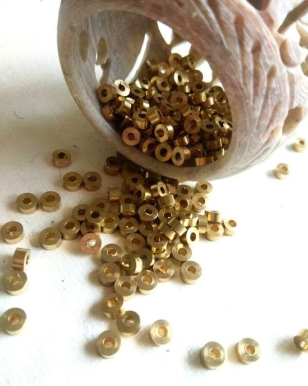 3mm Brass Donut Geometric Beads – 10g