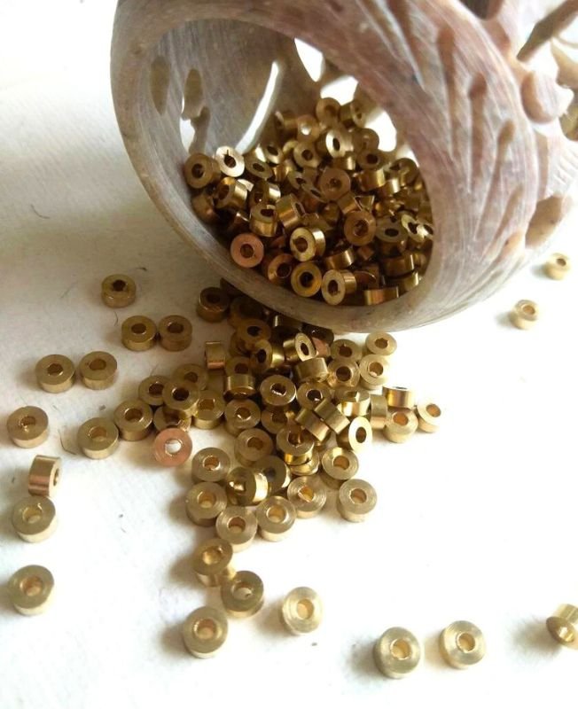 3mm Brass Donut Geometric Beads – 10g