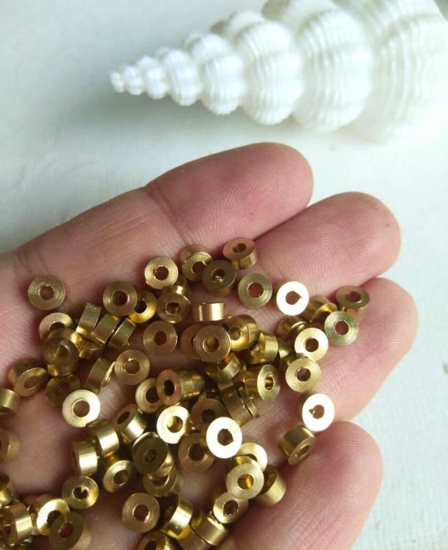 3mm Brass Donut Geometric Beads – 10g - Image 2
