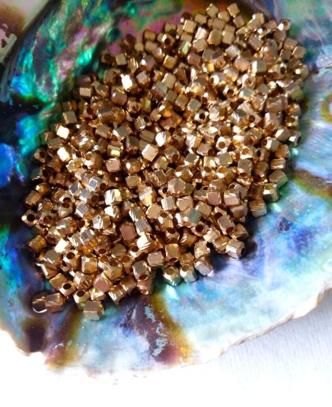 3.5mm Brass Quadratic Geometric Beads – 10g - Image 2