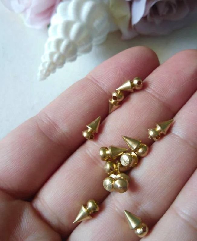 9X4.5mm Brass Spike Beads – 10g - Image 4
