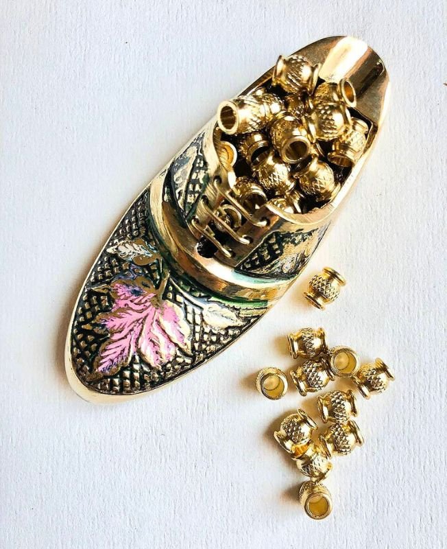 7mm Brass Unique Tube Beads – 10g