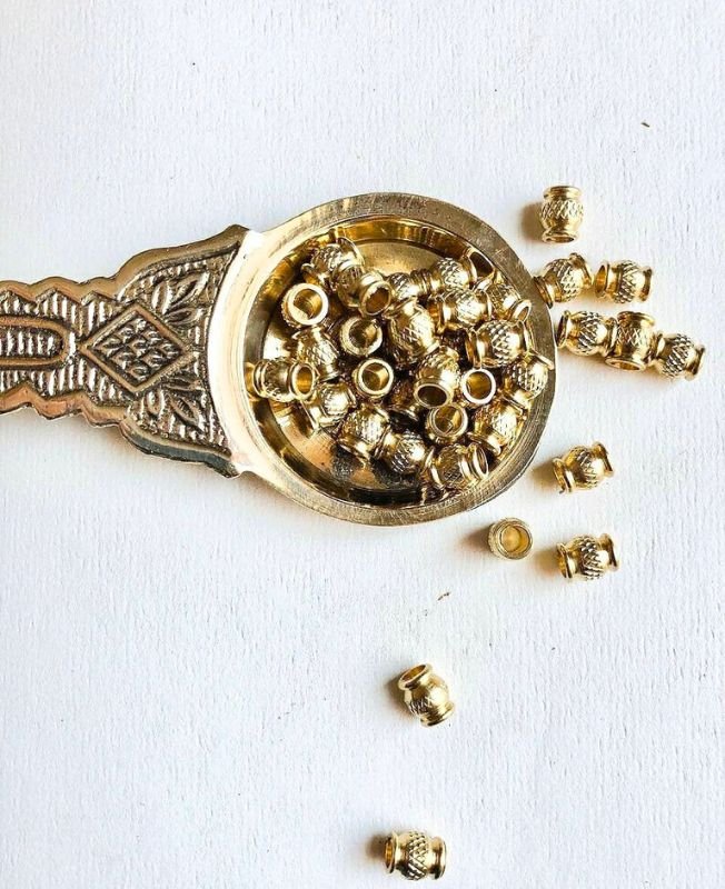 7mm Brass Unique Tube Beads – 10g - Image 2