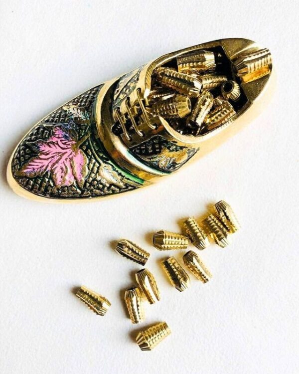 10mm Brass Pipe Geometric Beads – 10g