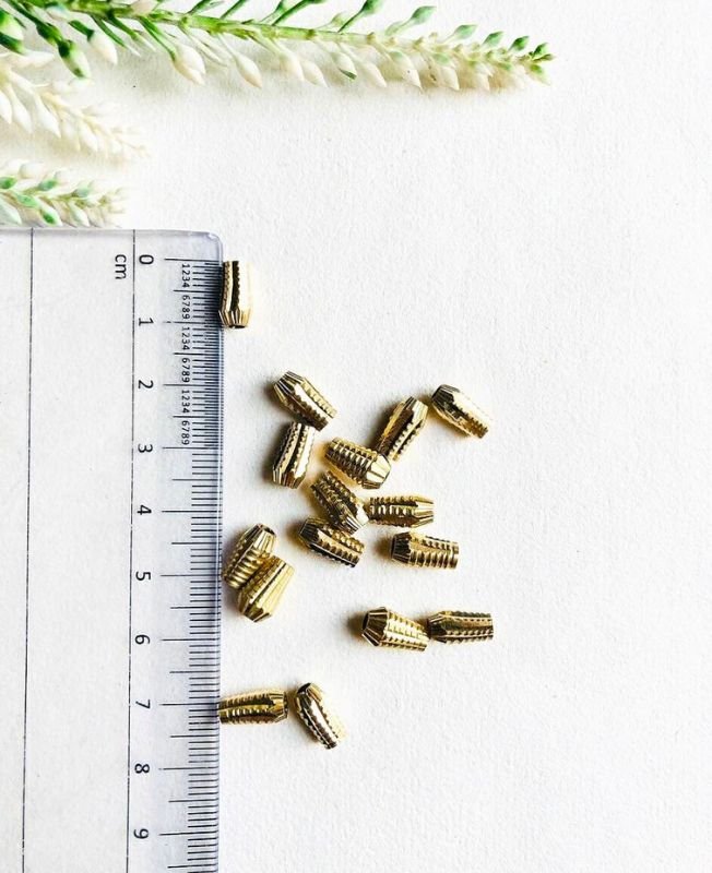 10mm Brass Pipe Geometric Beads – 10g - Image 3