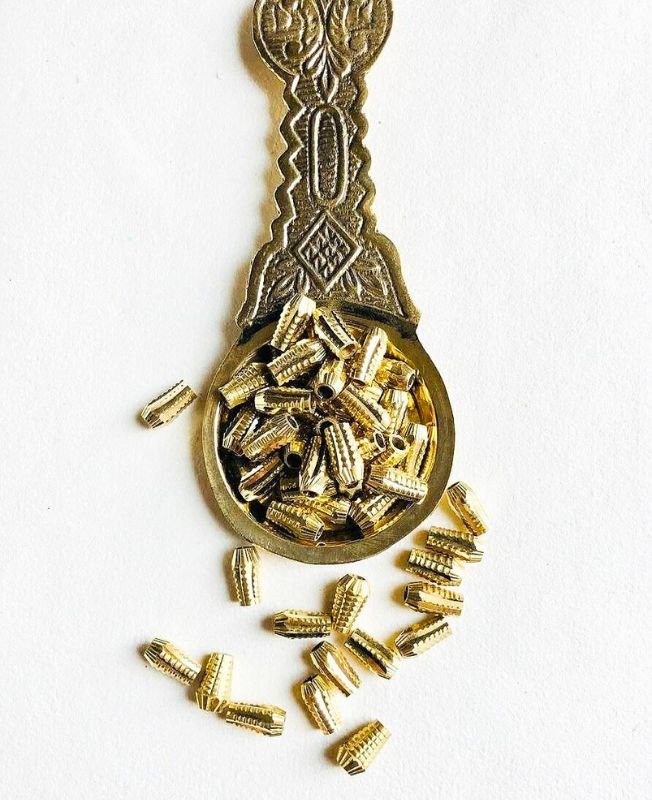 10mm Brass Pipe Geometric Beads – 10g - Image 2