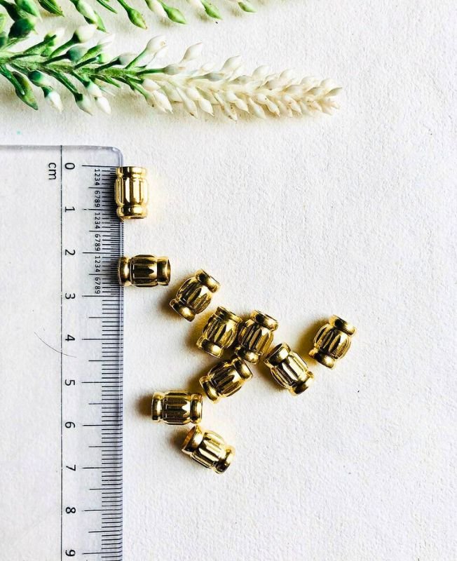 11mm Brass Pipe Geometric Beads – 10g - Image 3