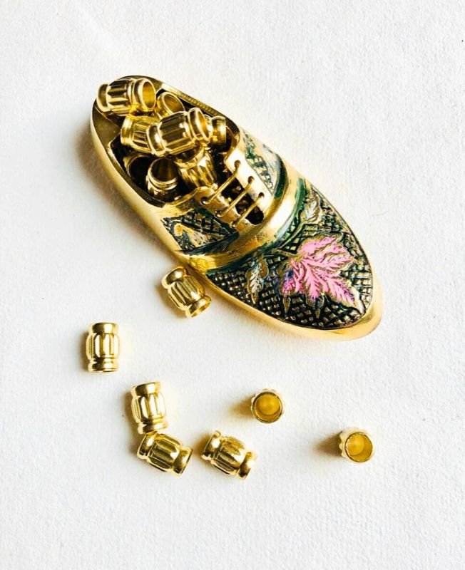11mm Brass Pipe Geometric Beads – 10g