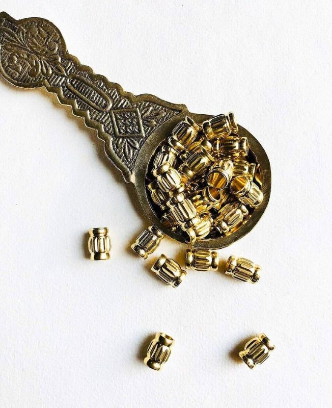 11mm Brass Pipe Geometric Beads – 10g - Image 2