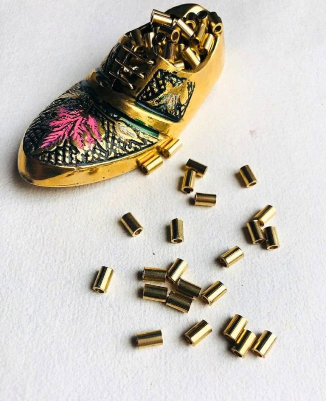 5mm Brass Pipe Geometric Beads – 10g - Image 3
