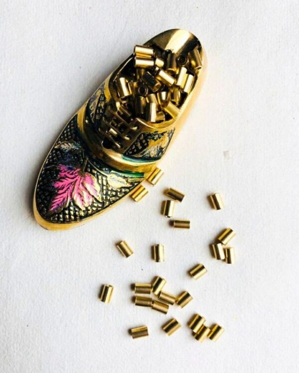 5mm Brass Pipe Geometric Beads – 10g