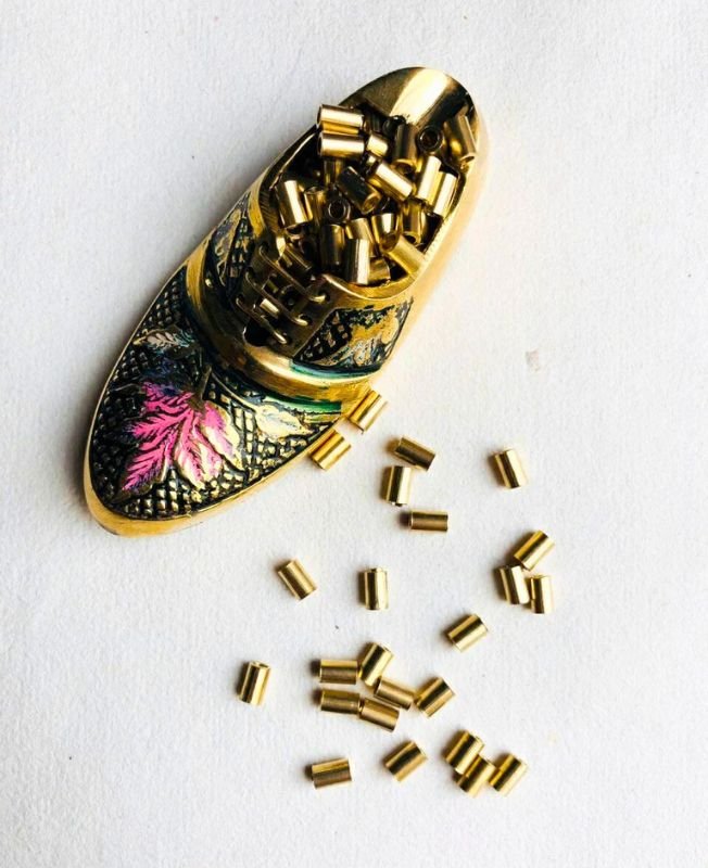 5mm Brass Pipe Geometric Beads – 10g