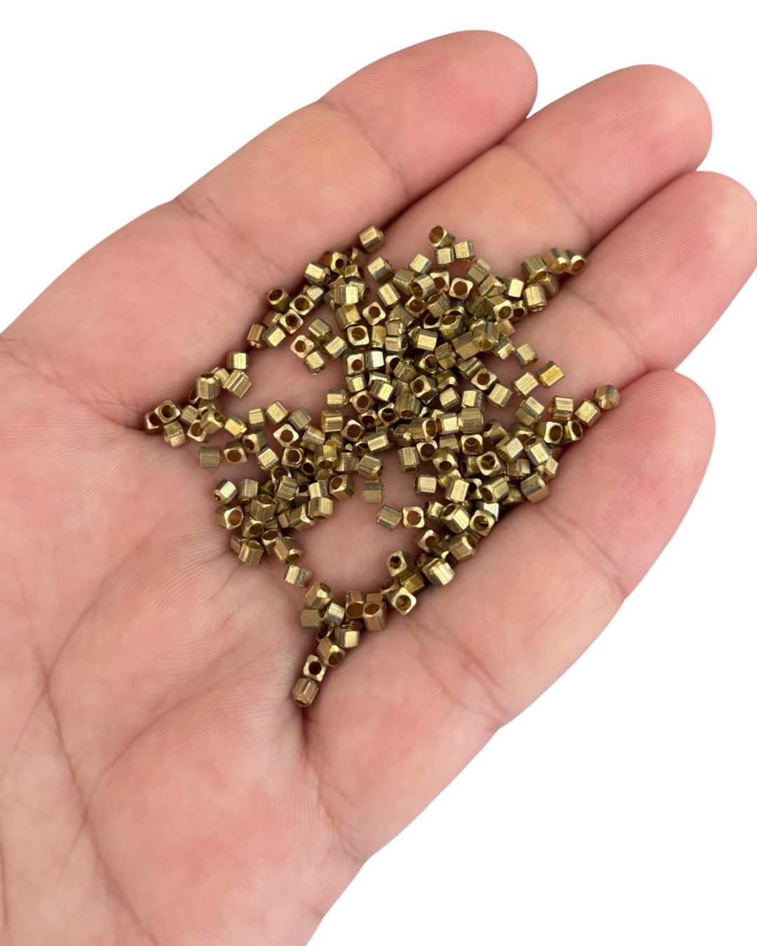 2mm Brass Square Geometric Beads – 10g - Image 4