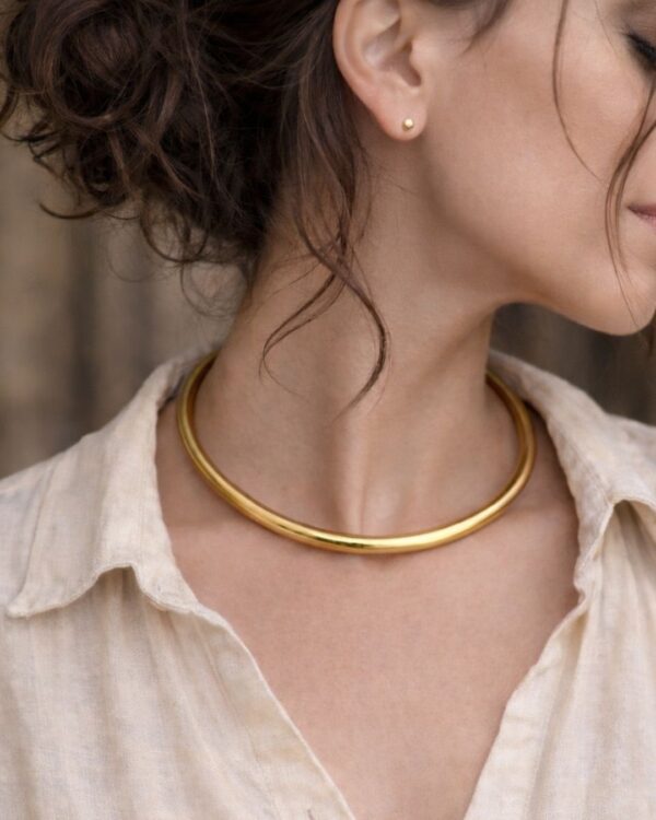 Minimalist Polished Finish Brass Choker