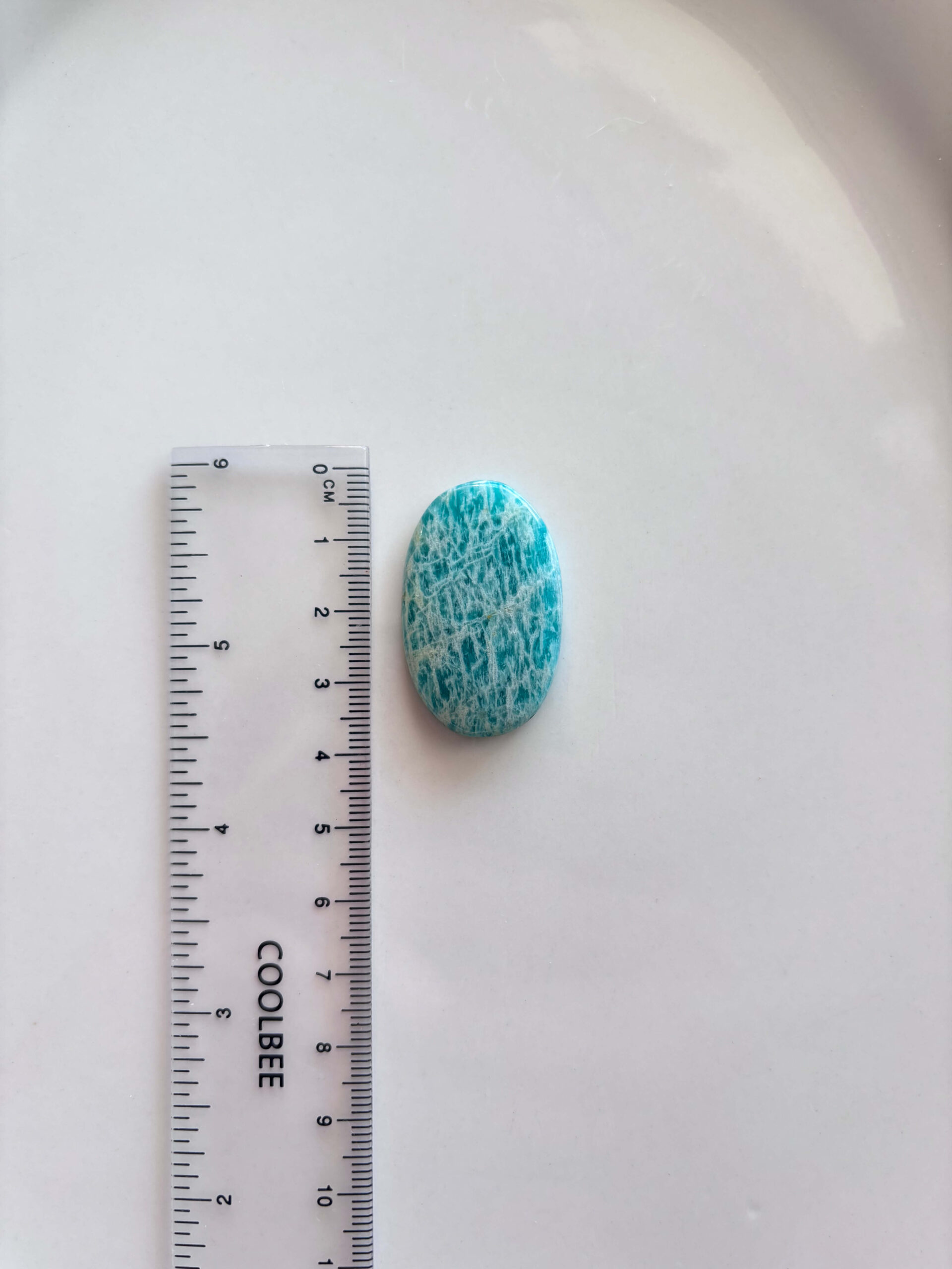 Natural Blue Green Amazonite Cabochon - Image 2