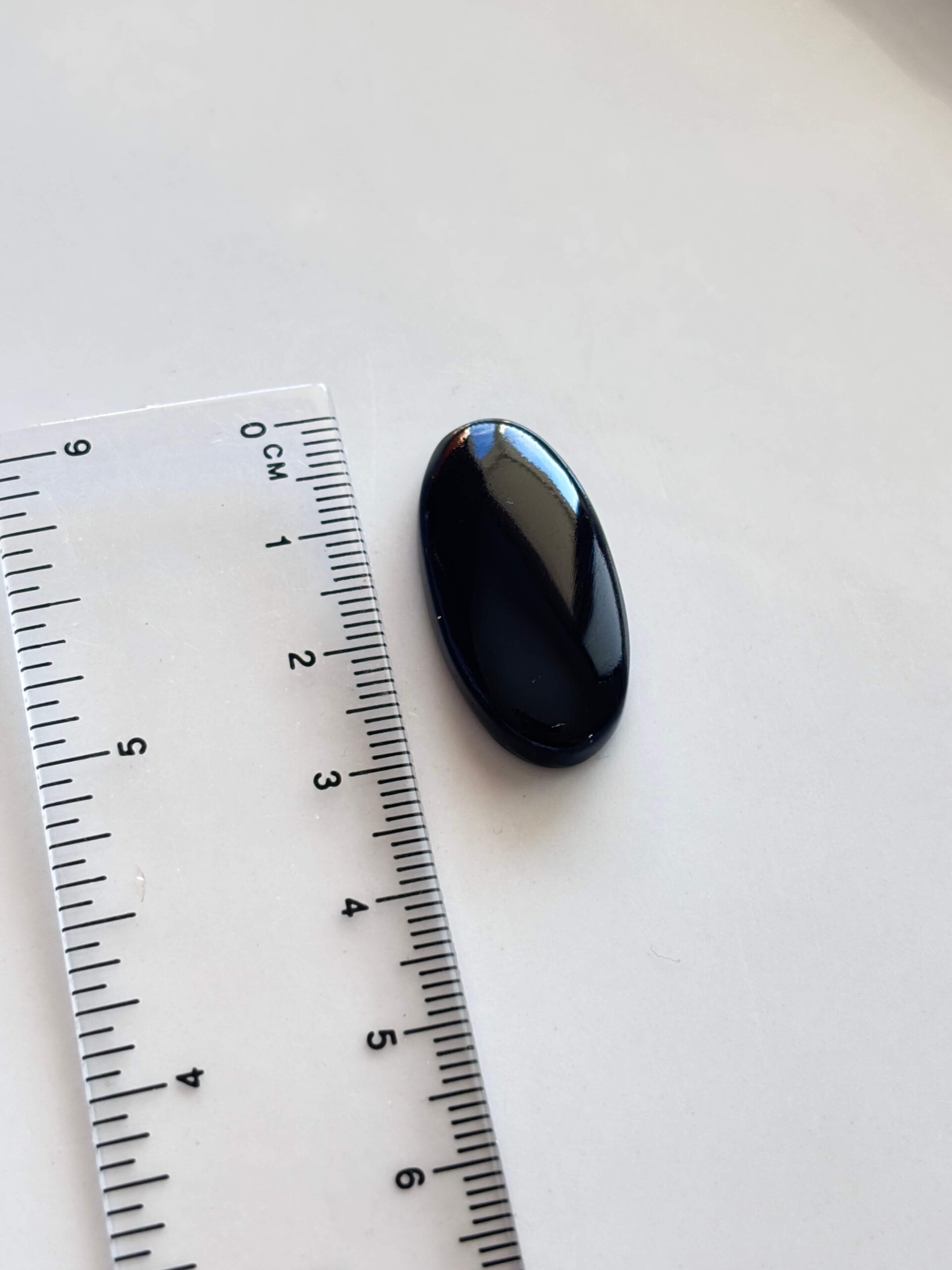 Polished Black Onyx Cabochon – Natural Stone - Image 2