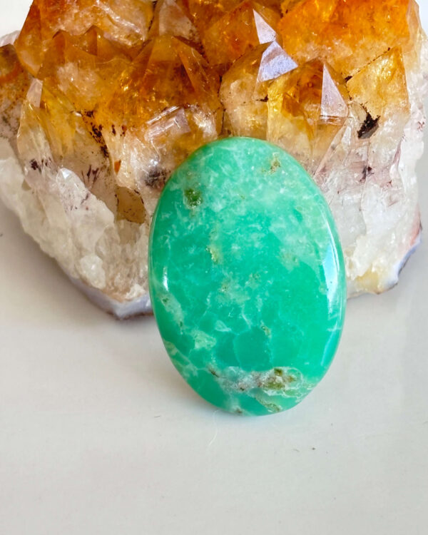 Natural Green Chrysoprase Cabochon – Unique Stone