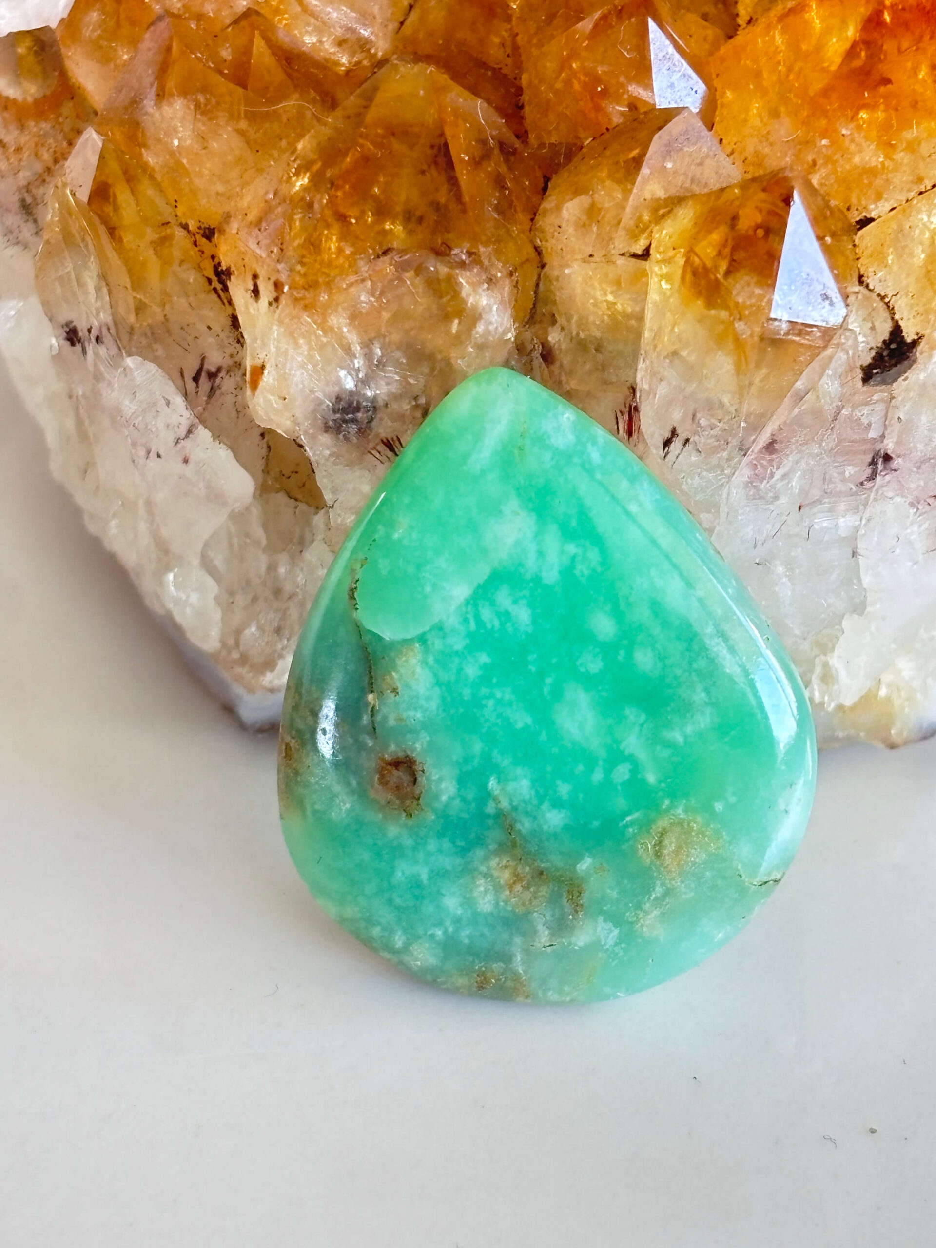 Unique Chrysoprase Stone Cabochon for Jewelry