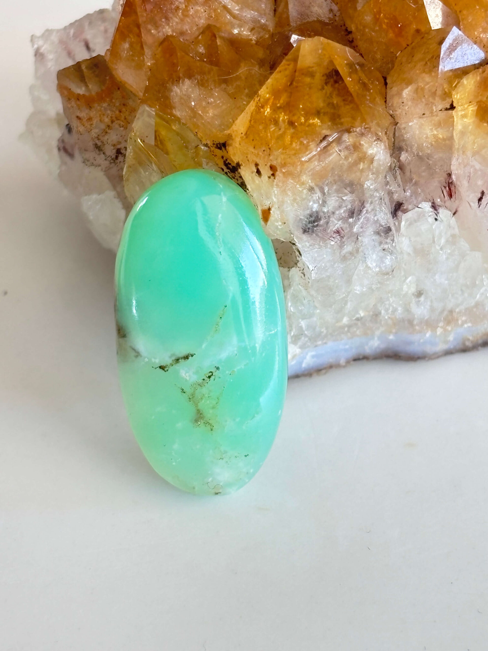 Unique Natural Chrysoprase Stone for Jewelry