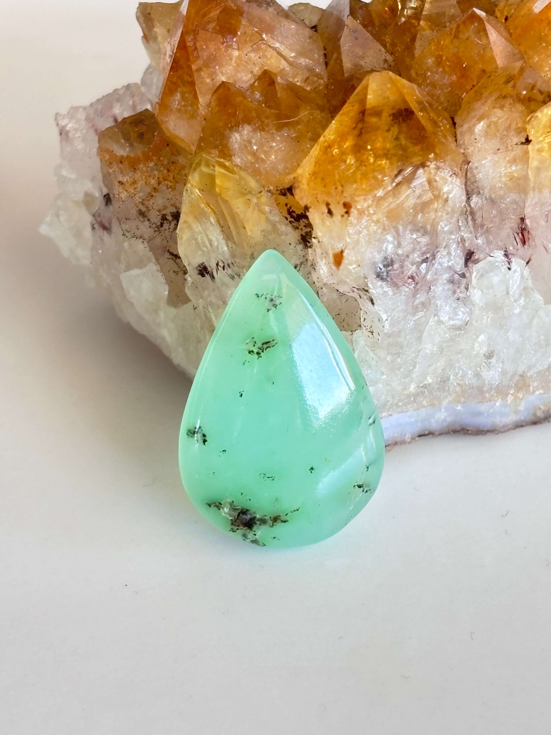 Natural Chrysoprase Cabochon for Pendant Making