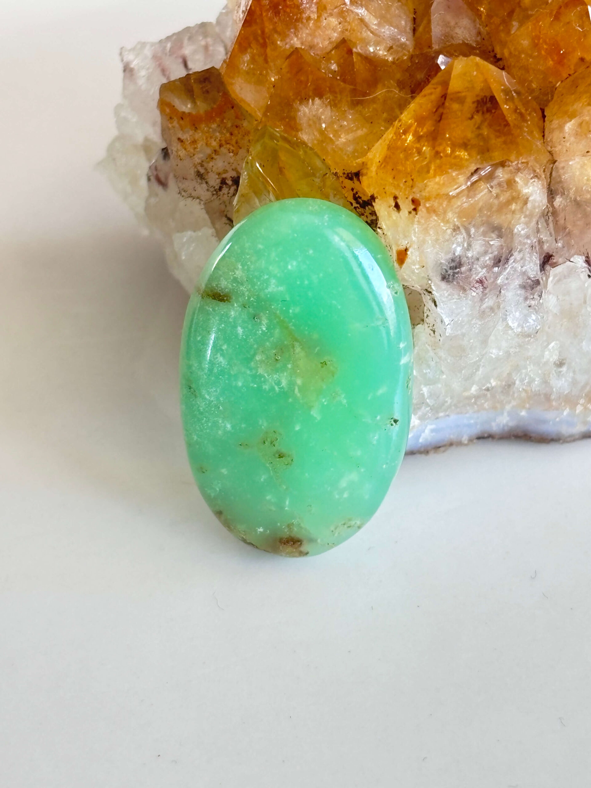 One of a Kind Chrysoprase Gemstone Cabochon