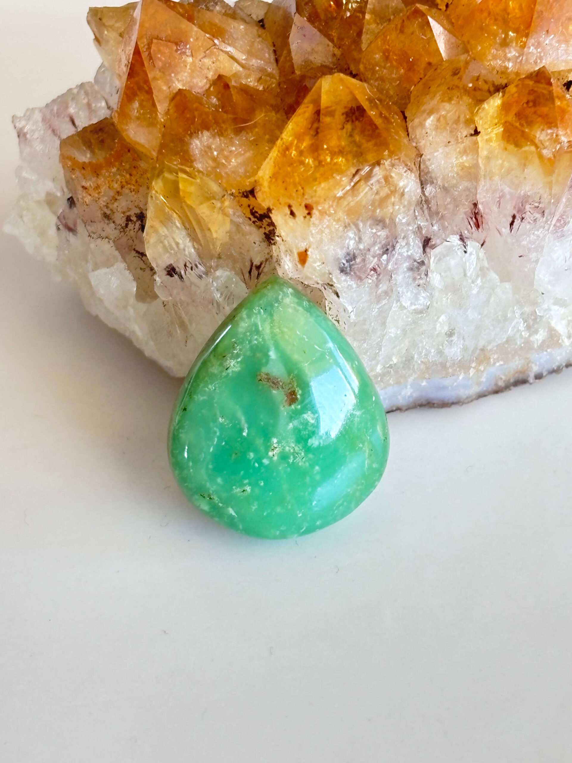 Unique Chrysoprase Cabochon – Natural Gemstone