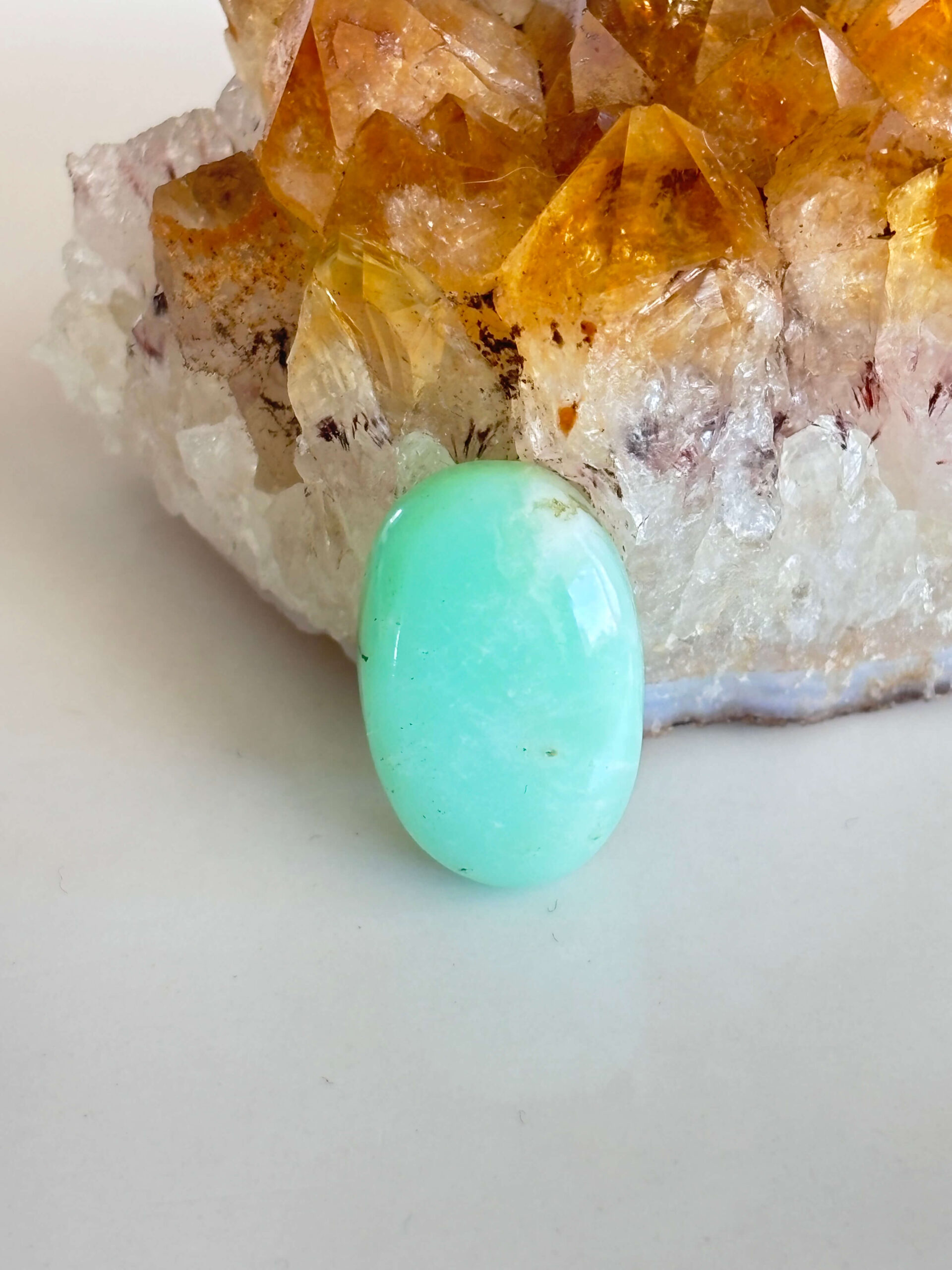 Chrysoprase Cabochon for Macrame Jewelry